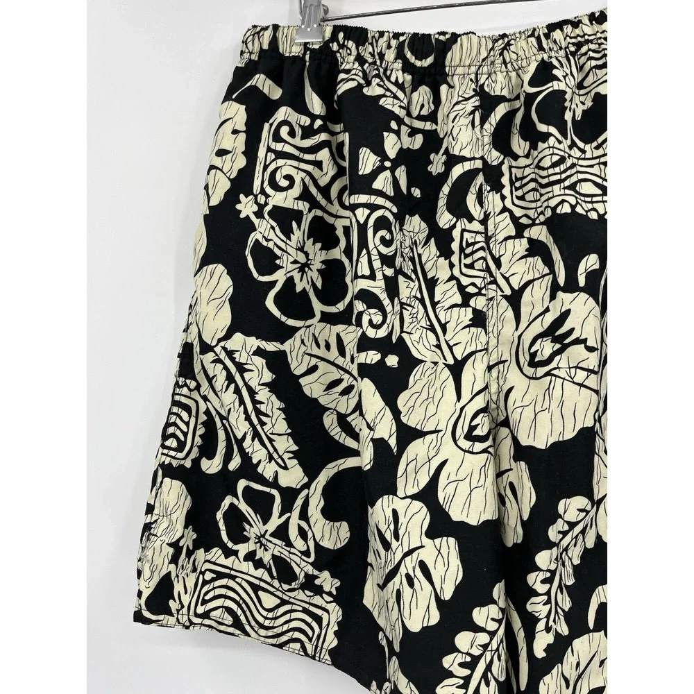 Natural Life Tropical Tiki Print Swim Trunks XL Mesh Lined Drawstring Pockets